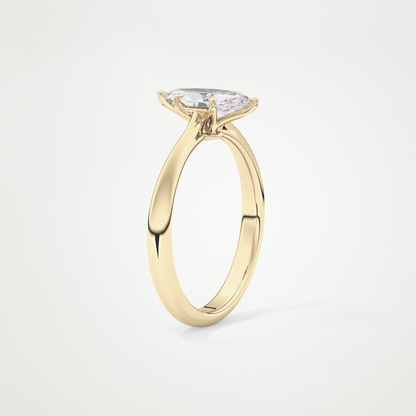 Marquise Cut Moissanite Cathedral Solitaire Engagement Ring – 0.82 CT Lab-Created Brilliance in 10K/14K/18K Gold