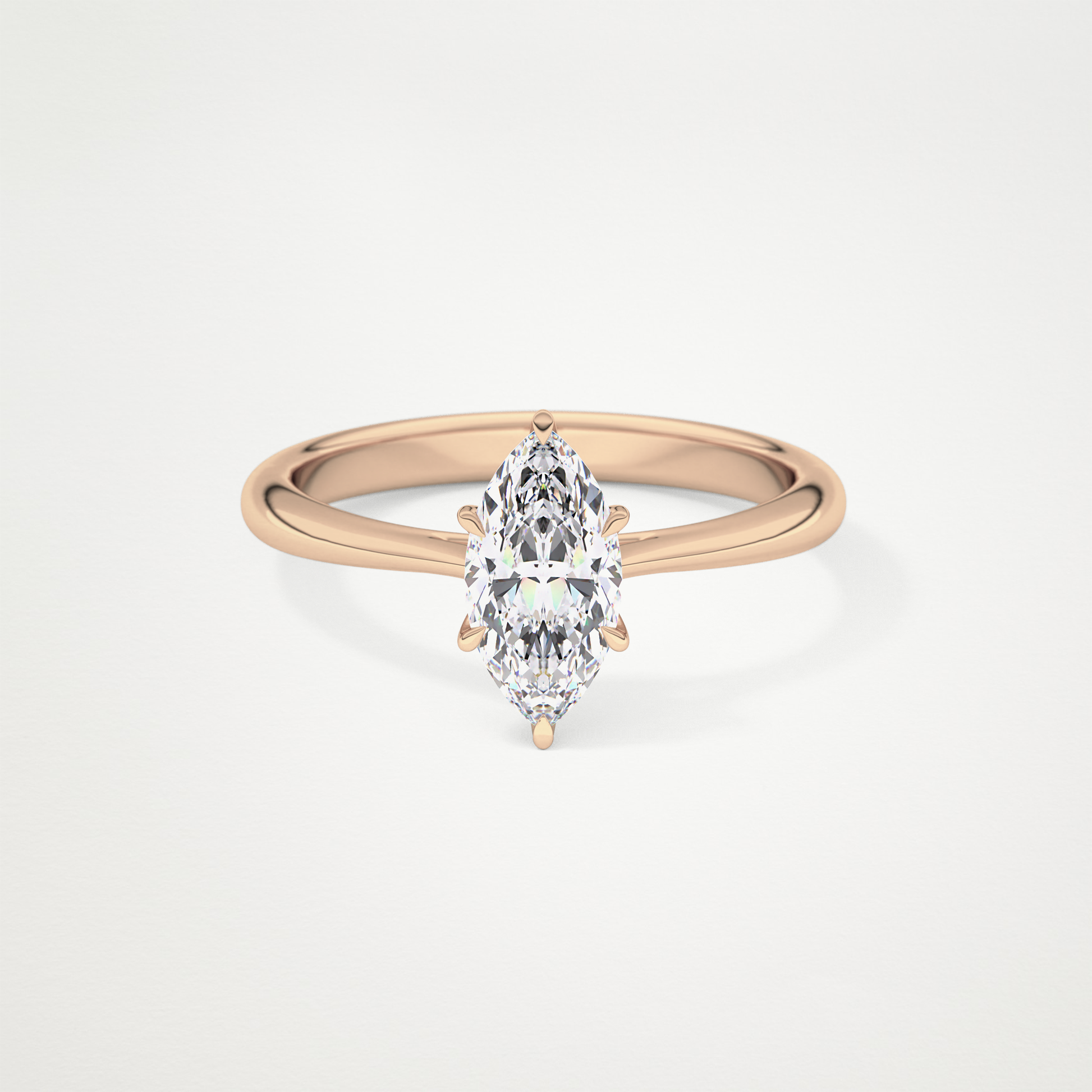 Marquise Cut Moissanite Cathedral Solitaire Engagement Ring – 0.82 CT Lab-Created Brilliance in 10K/14K/18K Gold