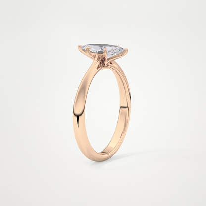 Marquise Cut Moissanite Cathedral Solitaire Engagement Ring – 0.82 CT Lab-Created Brilliance in 10K/14K/18K Gold