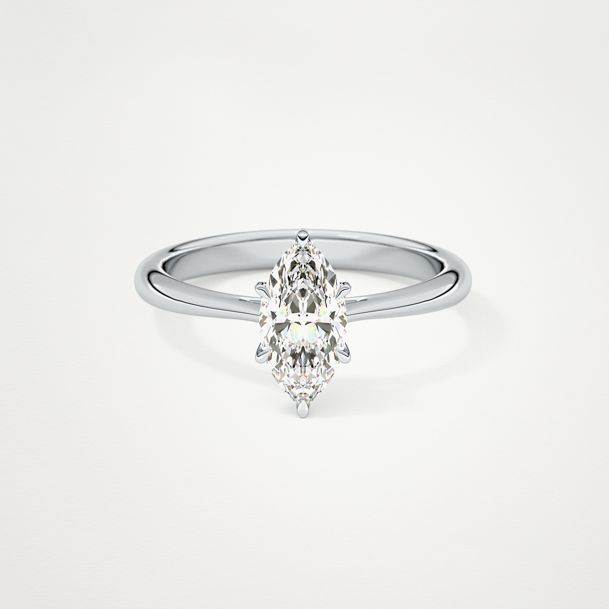 Marquise Cut Moissanite Cathedral Solitaire Engagement Ring – 0.82 CT Lab-Created Brilliance in 10K/14K/18K Gold