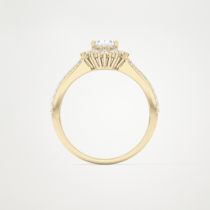 Oval Cut Moissanite Halo & Pave Engagement Ring – 0.66 CT Lab-Created Brilliance in 10K/14K/18K Gold