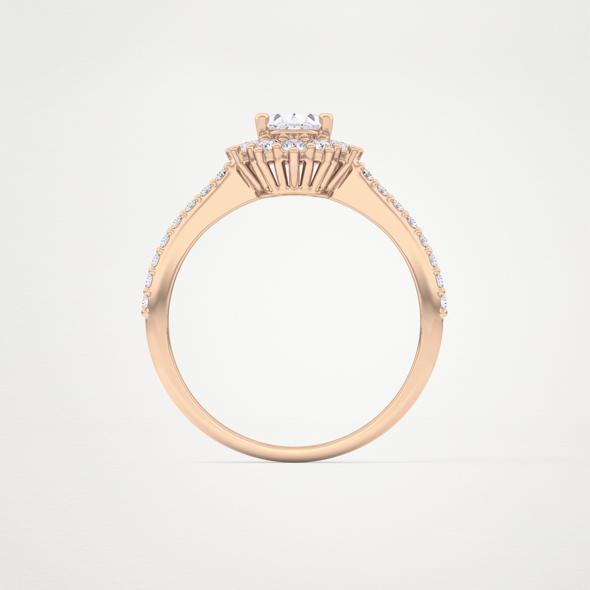 Oval Cut Moissanite Halo & Pave Engagement Ring – 0.66 CT Lab-Created Brilliance in 10K/14K/18K Gold