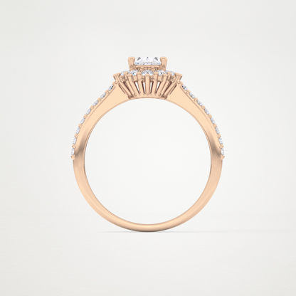Oval Cut Moissanite Halo & Pave Engagement Ring – 0.66 CT Lab-Created Brilliance in 10K/14K/18K Gold