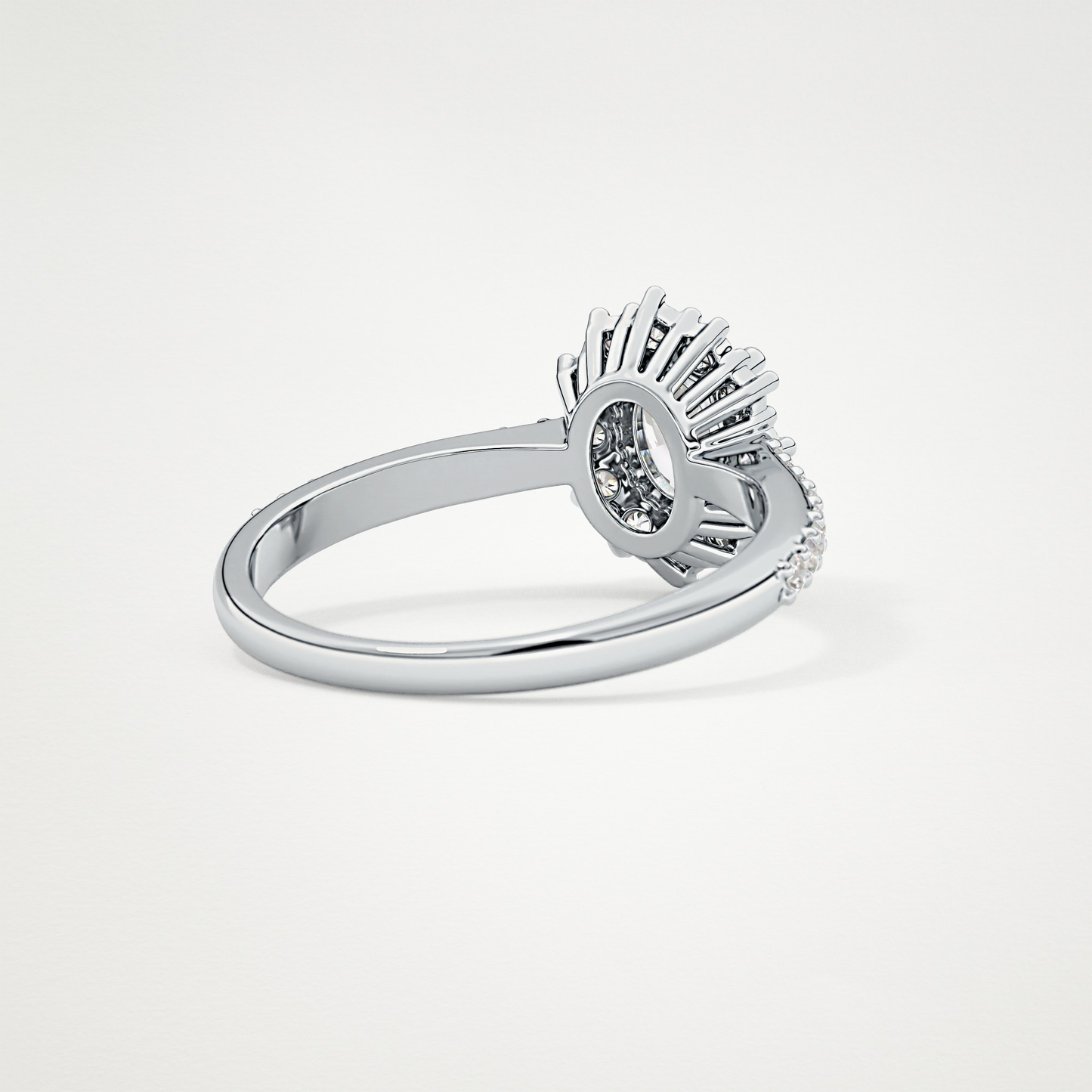 Oval Cut Moissanite Halo & Pave Engagement Ring – 0.66 CT Lab-Created Brilliance in 10K/14K/18K Gold