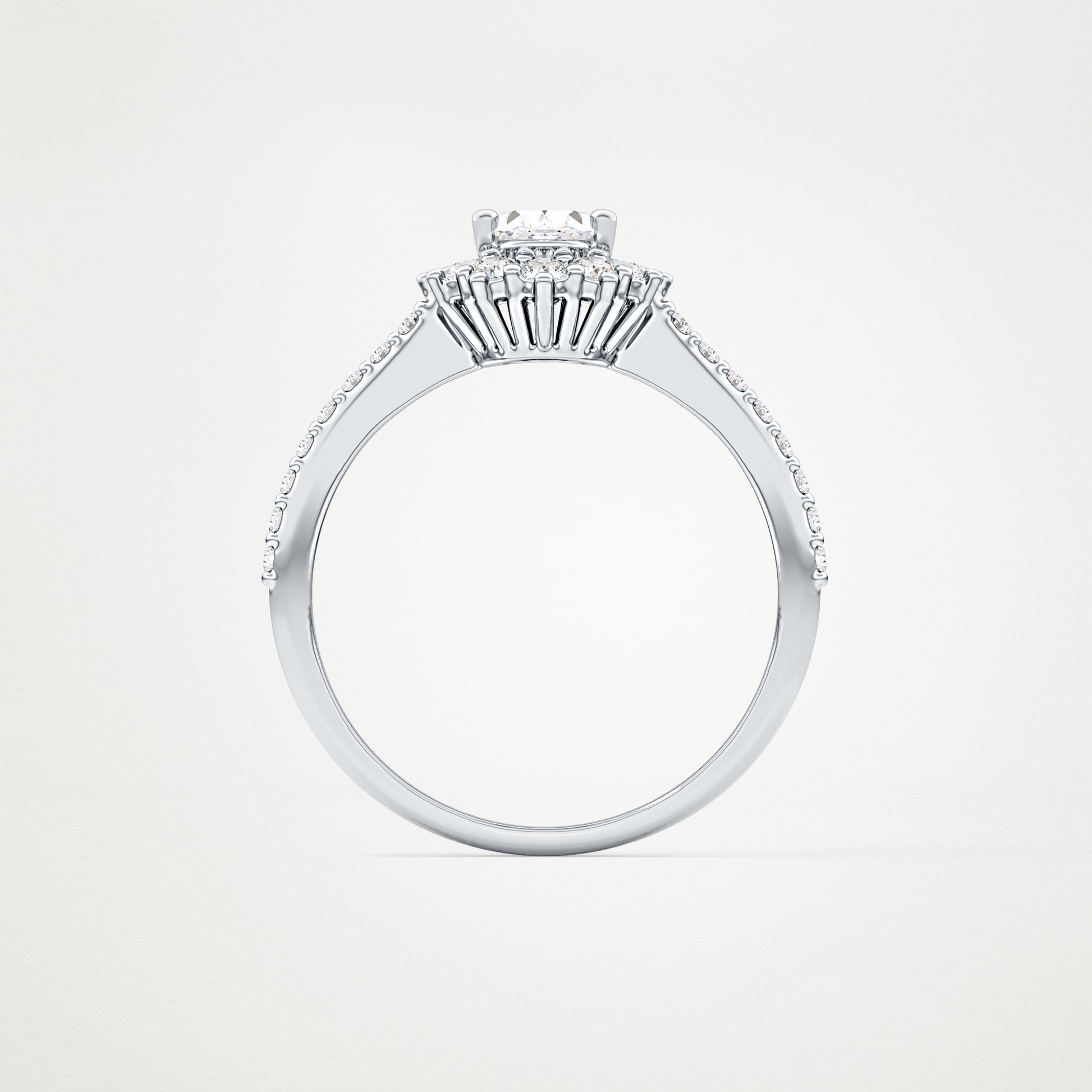 Oval Cut Moissanite Halo & Pave Engagement Ring – 0.66 CT Lab-Created Brilliance in 10K/14K/18K Gold