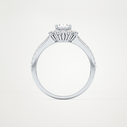 Oval Cut Moissanite Halo & Pave Engagement Ring – 0.66 CT Lab-Created Brilliance in 10K/14K/18K Gold