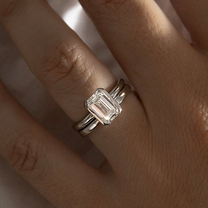 Marquise Shaped Three Stone Lab Grown Diamond Engagement Ring