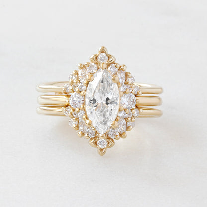 2.9 Carats Emerald Pave Styled Moissanite Engagement Ring