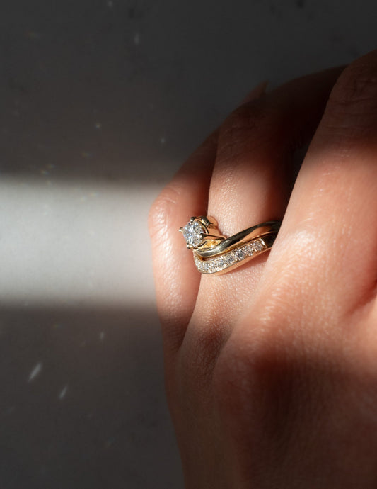 1 CT Marquise Cut Solitaire Moissanite Ring With Wrap Bold Pave Band