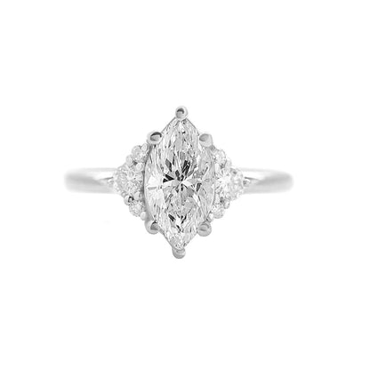 2.9 Carats Emerald Pave Styled Moissanite Engagement Ring