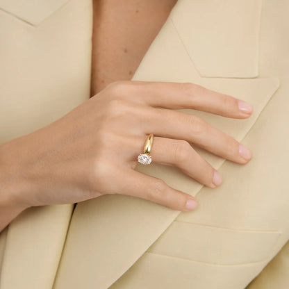 Timeless 1.4 CT Oval Cut Unique Solitaire Moissanite Diamond Engagement Ring