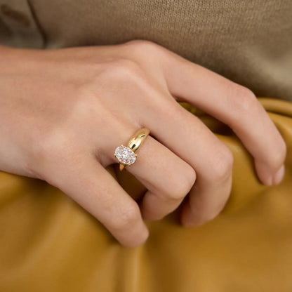 Timeless 1.4 CT Oval Cut Unique Solitaire Moissanite Diamond Engagement Ring