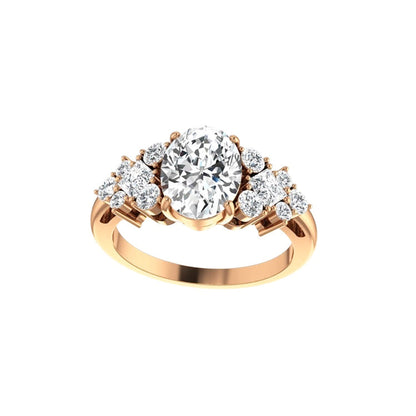 Marquise Shaped Three Stone Lab Grown Diamond Engagement Ring