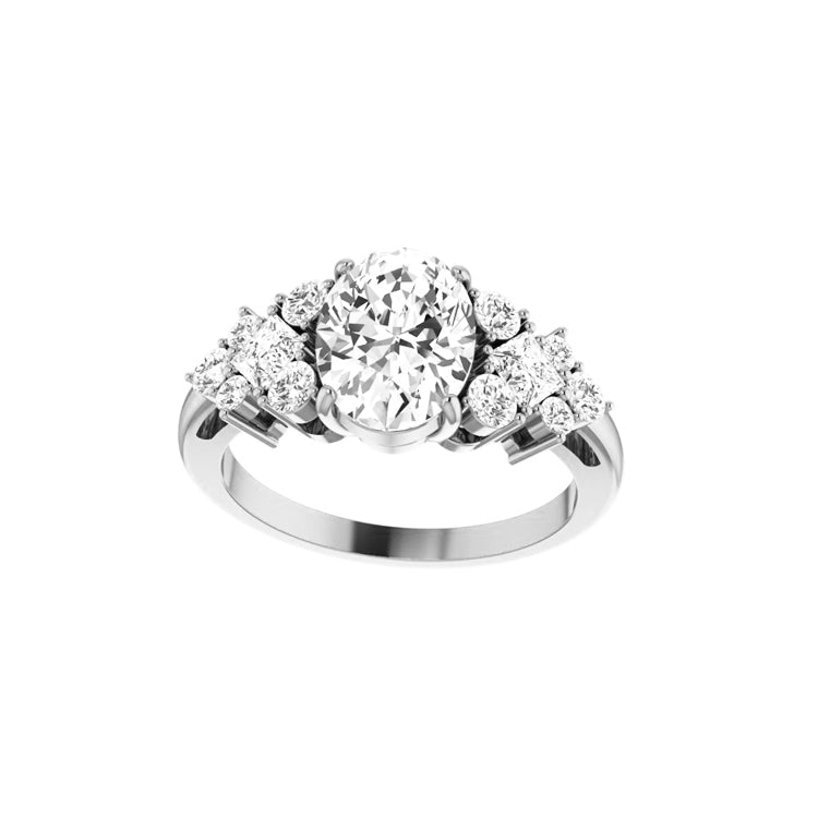 Marquise Shaped Three Stone Lab Grown Diamond Engagement Ring