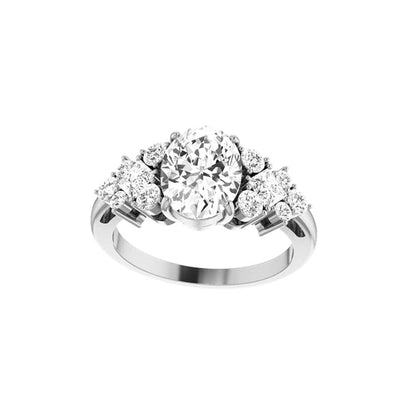 Marquise Shaped Three Stone Lab Grown Diamond Engagement Ring