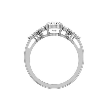 Marquise Shaped Three Stone Lab Grown Diamond Engagement Ring