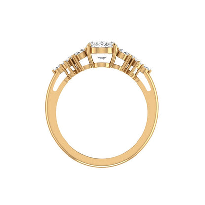 Marquise Shaped Three Stone Lab Grown Diamond Engagement Ring