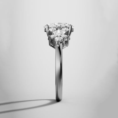 Marquise Shaped Three Stone Lab Grown Diamond Engagement Ring