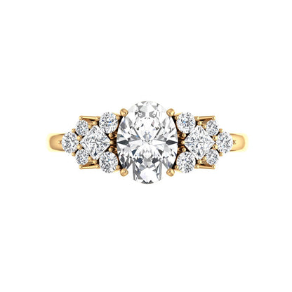 Marquise Shaped Three Stone Lab Grown Diamond Engagement Ring