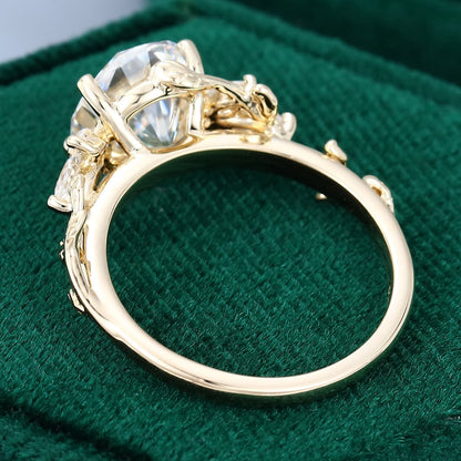2.7 CT Oval Shaped Floral Moissanite Engagement Ring