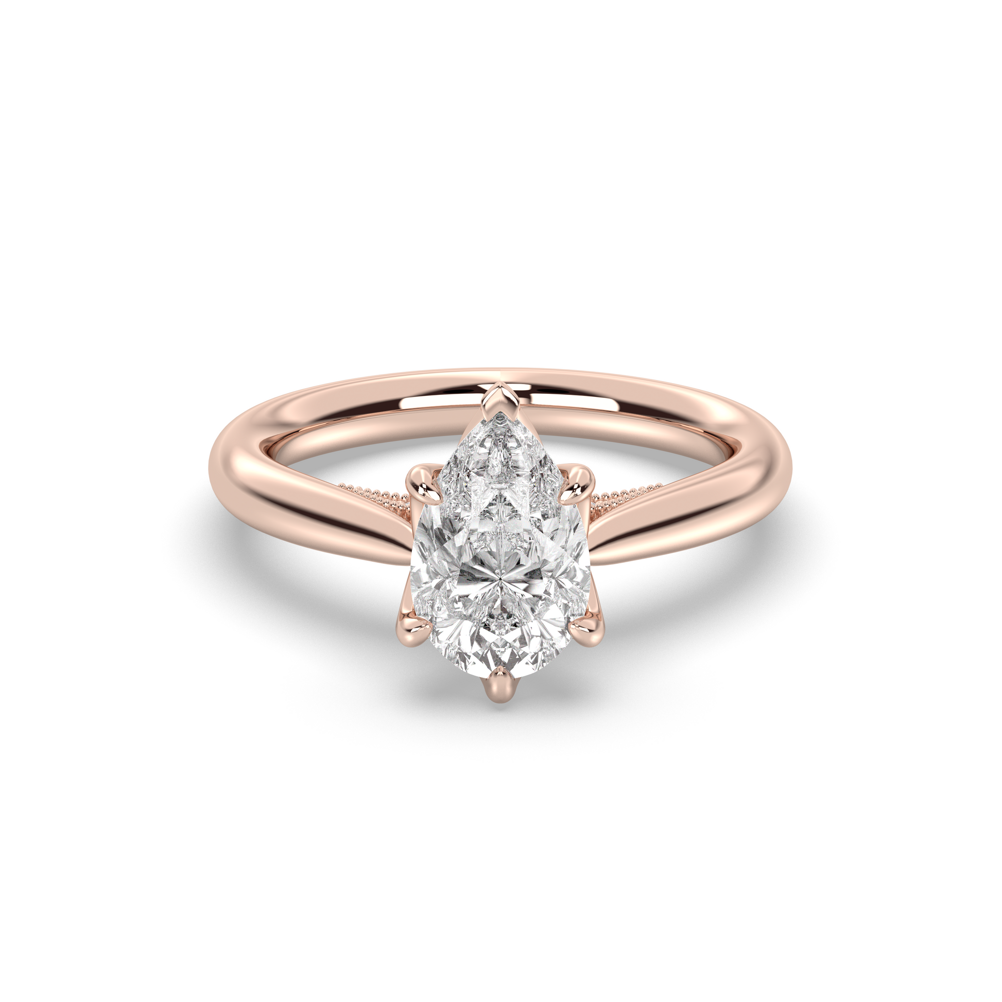 Marquise Shaped Three Stone Lab Grown Diamond Engagement Ring