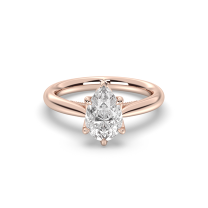 Marquise Shaped Three Stone Lab Grown Diamond Engagement Ring