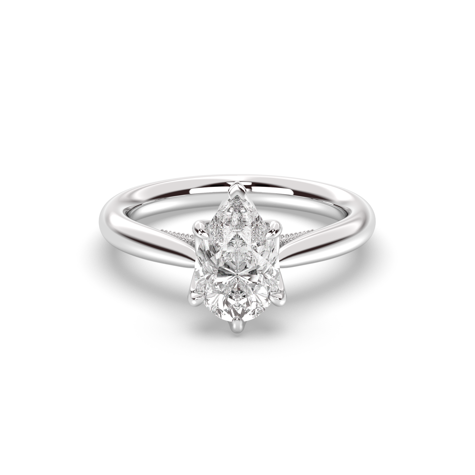 Marquise Shaped Three Stone Lab Grown Diamond Engagement Ring