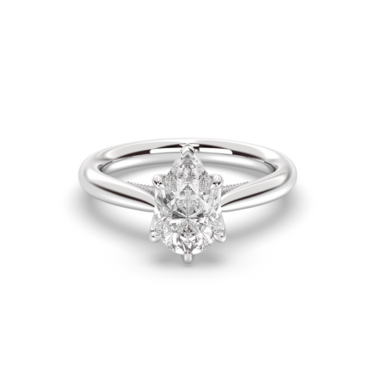 Marquise Shaped Three Stone Lab Grown Diamond Engagement Ring