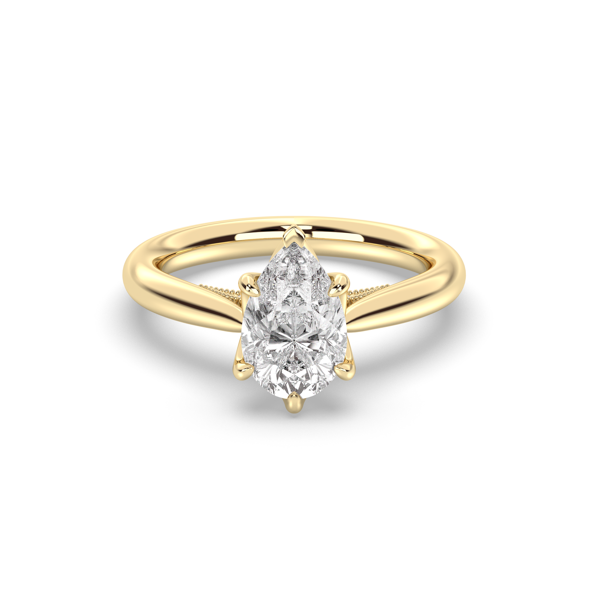 Marquise Shaped Three Stone Lab Grown Diamond Engagement Ring