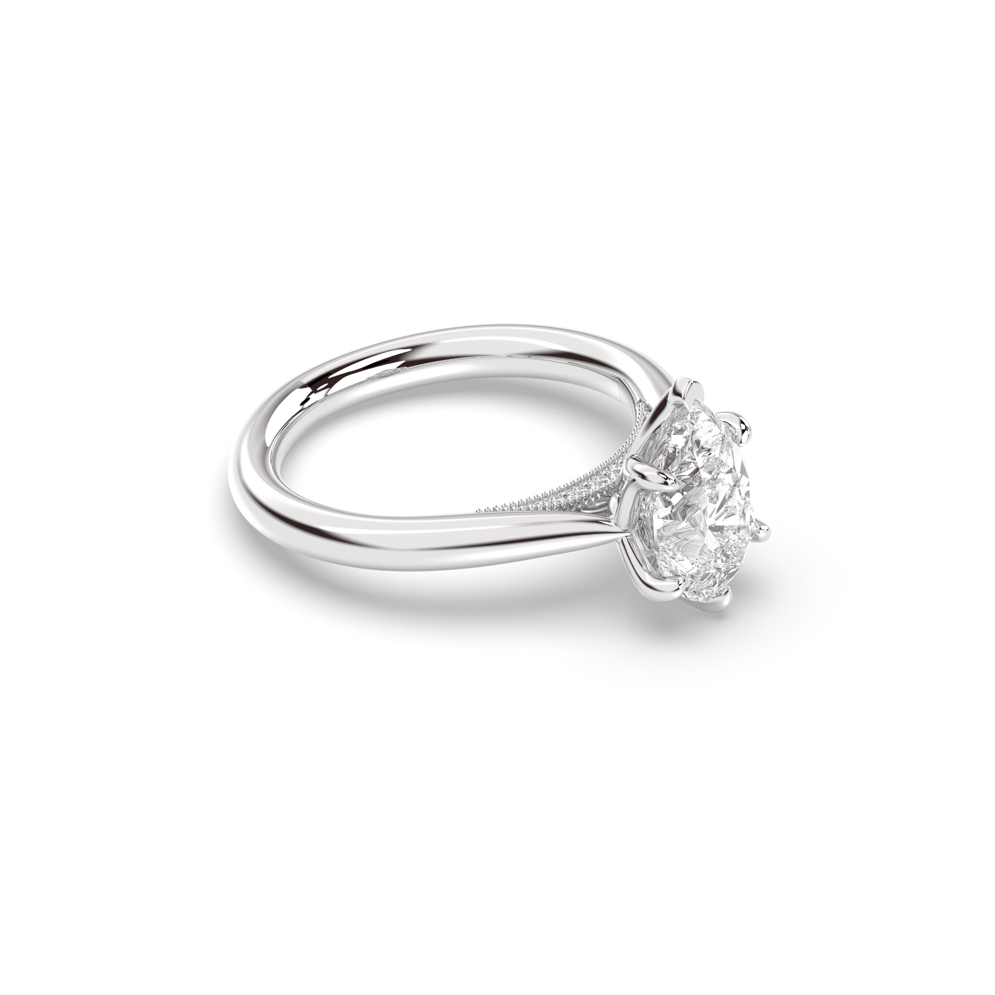 Marquise Shaped Three Stone Lab Grown Diamond Engagement Ring