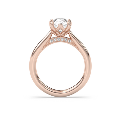 Marquise Shaped Three Stone Lab Grown Diamond Engagement Ring