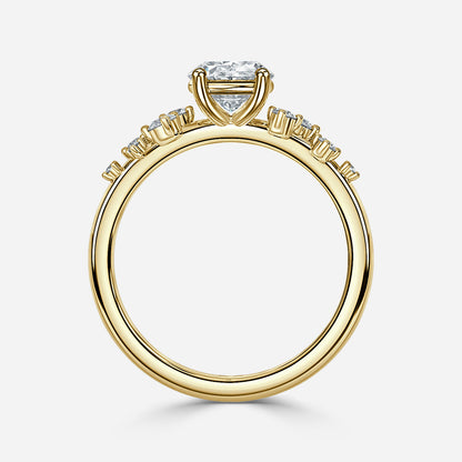 Marquise Shaped Three Stone Lab Grown Diamond Engagement Ring