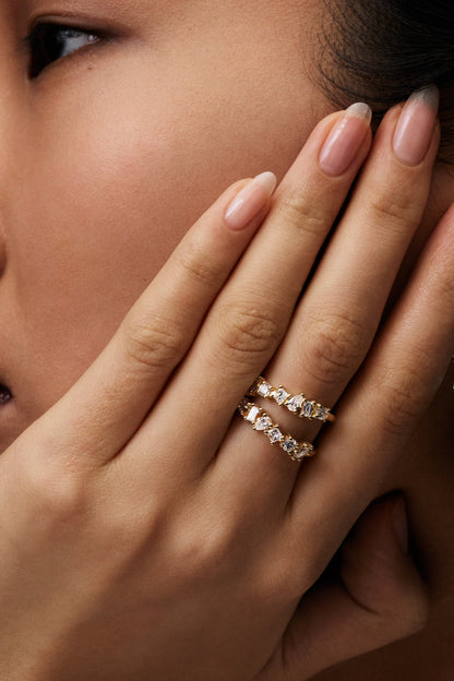 0.25 TCW Round Shaped Half Eternity Lab Grown Diamond Wedding Band