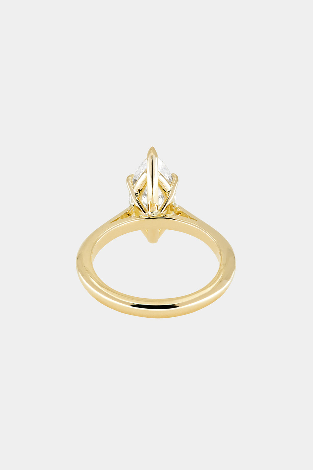 Marquise Shaped Three Stone Lab Grown Diamond Engagement Ring