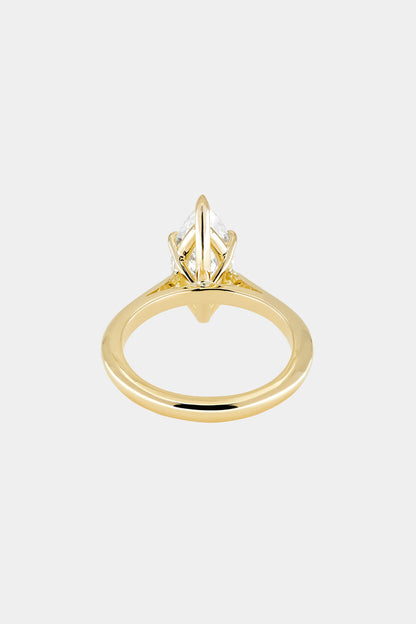 Marquise Shaped Three Stone Lab Grown Diamond Engagement Ring
