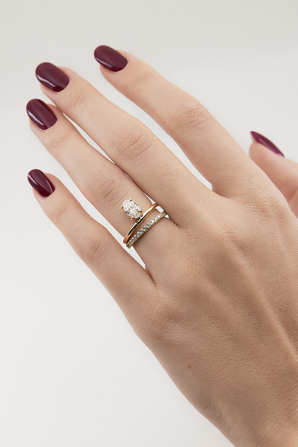 Marquise Shaped Three Stone Lab Grown Diamond Engagement Ring