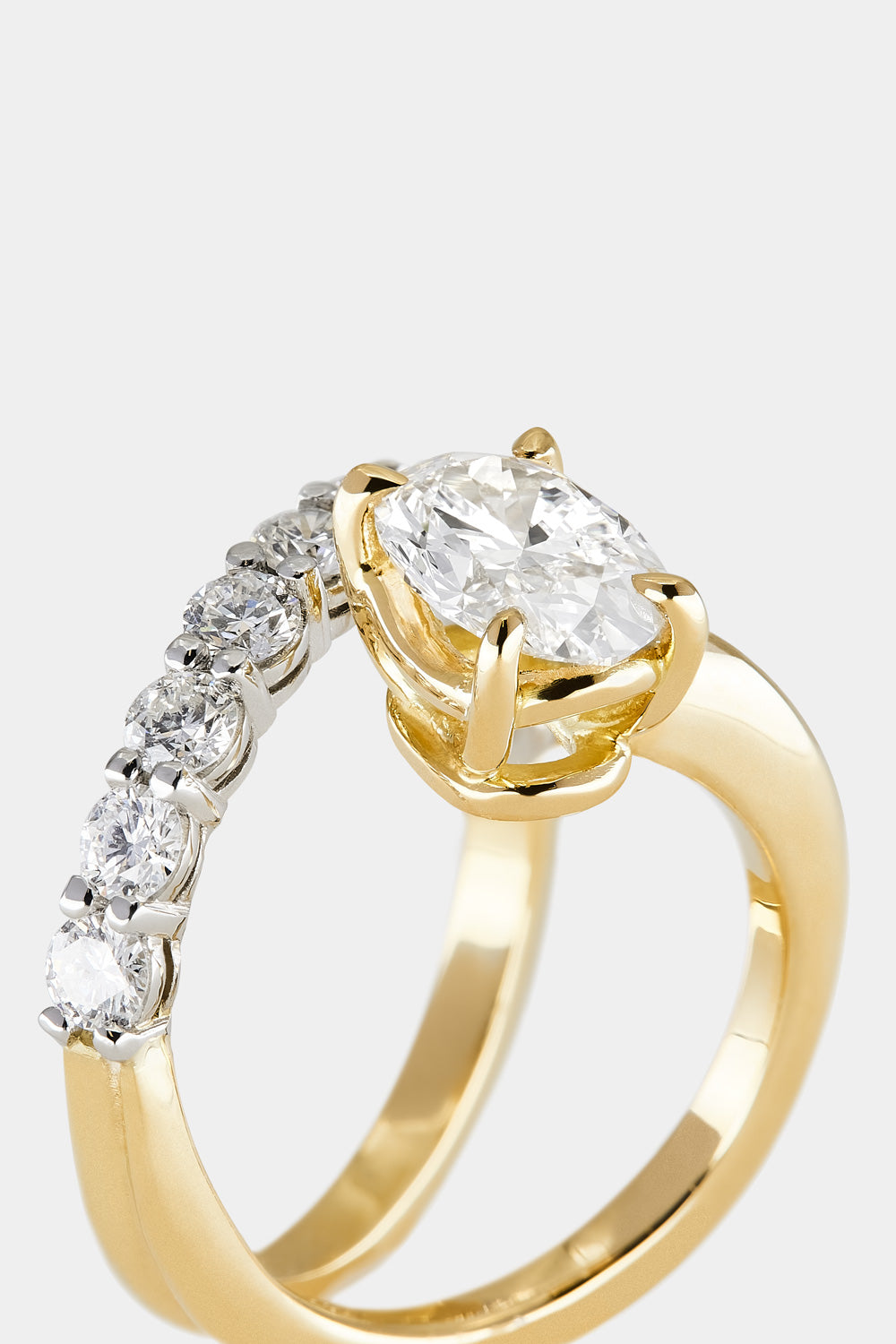 Marquise Shaped Three Stone Lab Grown Diamond Engagement Ring