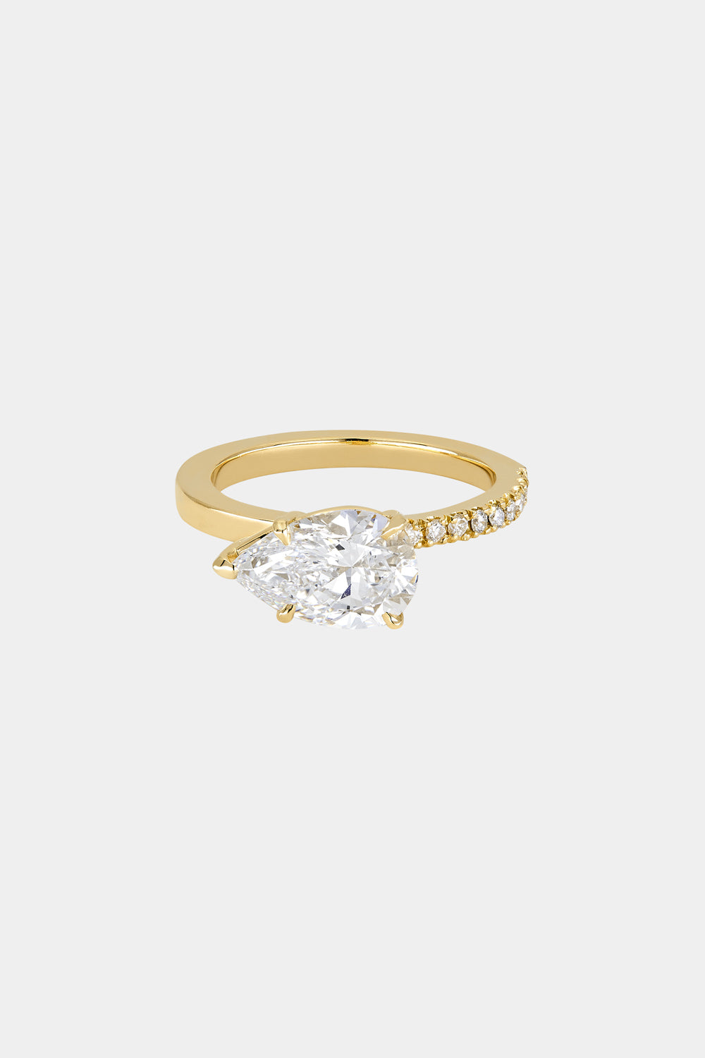 Marquise Shaped Three Stone Lab Grown Diamond Engagement Ring
