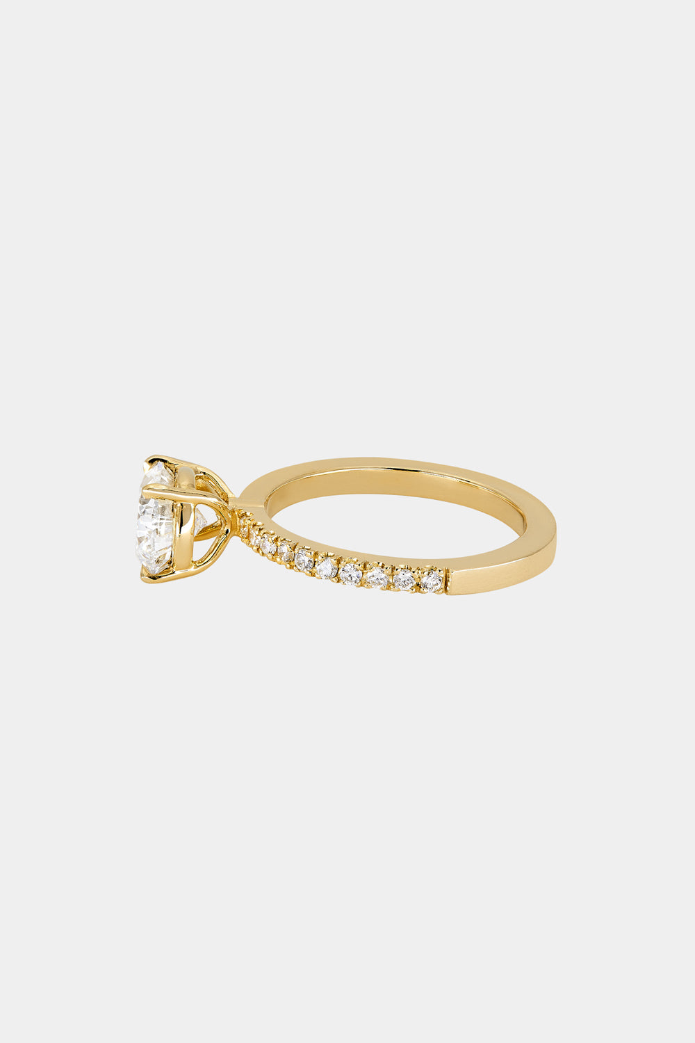 Marquise Shaped Three Stone Lab Grown Diamond Engagement Ring