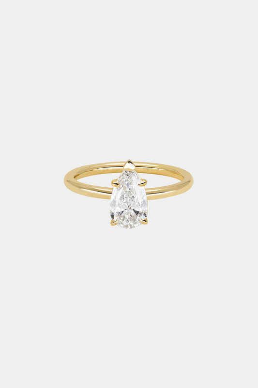 Marquise Shaped Three Stone Lab Grown Diamond Engagement Ring