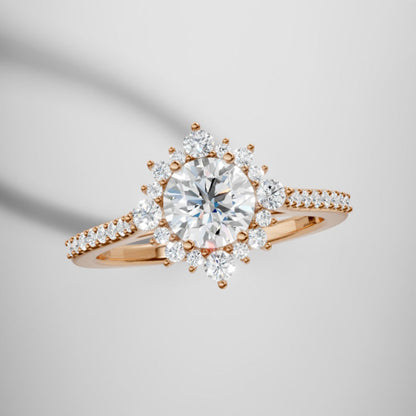 Marquise Shaped Three Stone Lab Grown Diamond Engagement Ring