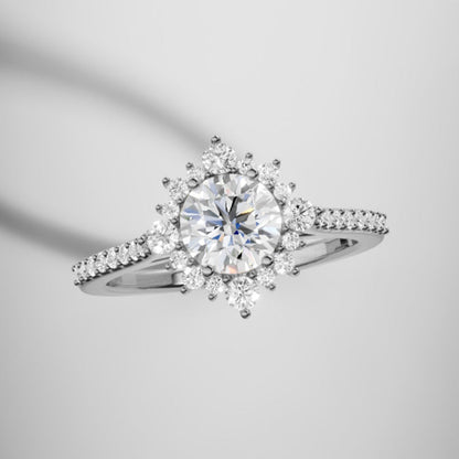 Marquise Shaped Three Stone Lab Grown Diamond Engagement Ring