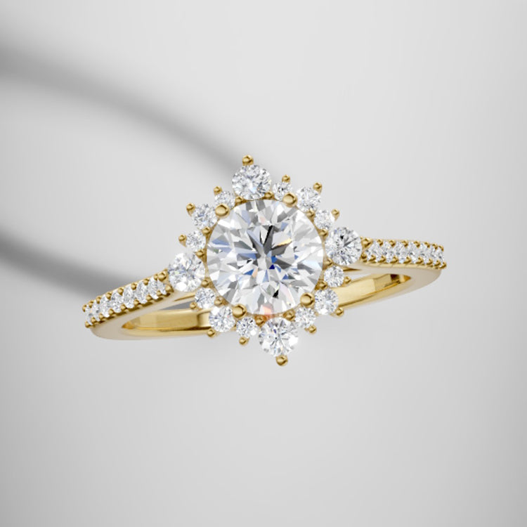 Marquise Shaped Three Stone Lab Grown Diamond Engagement Ring