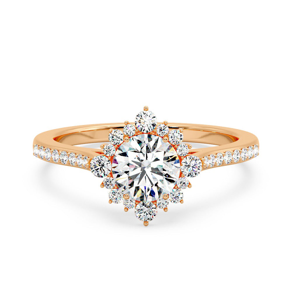 Marquise Shaped Three Stone Lab Grown Diamond Engagement Ring
