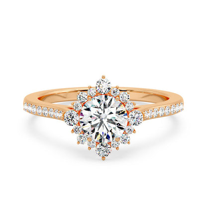 Marquise Shaped Three Stone Lab Grown Diamond Engagement Ring