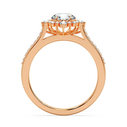 Marquise Shaped Three Stone Lab Grown Diamond Engagement Ring