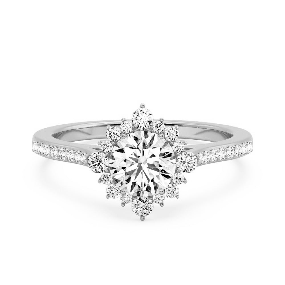Marquise Shaped Three Stone Lab Grown Diamond Engagement Ring
