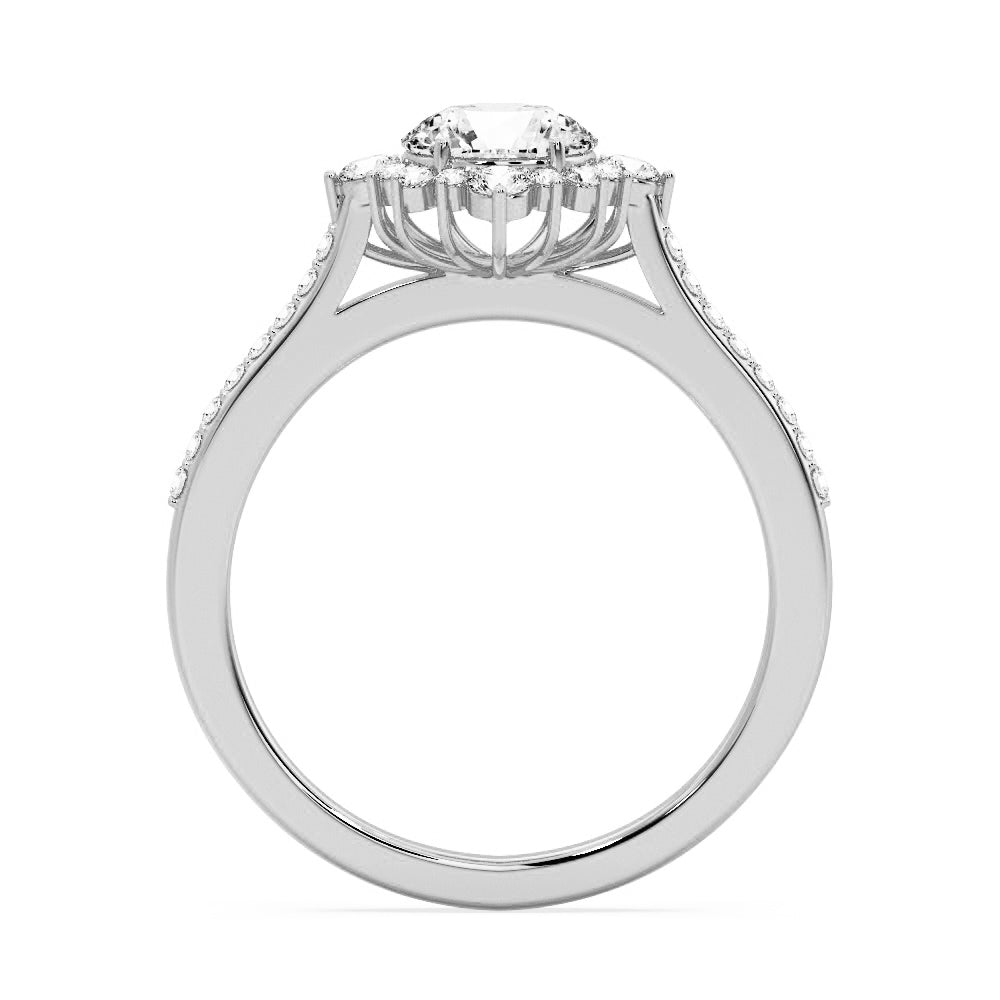 Marquise Shaped Three Stone Lab Grown Diamond Engagement Ring