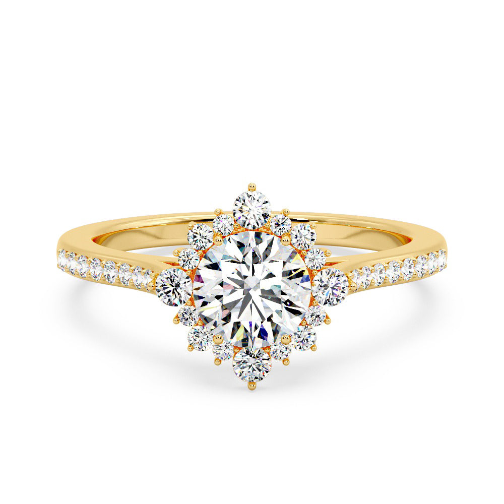 Marquise Shaped Three Stone Lab Grown Diamond Engagement Ring