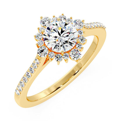 Marquise Shaped Three Stone Lab Grown Diamond Engagement Ring